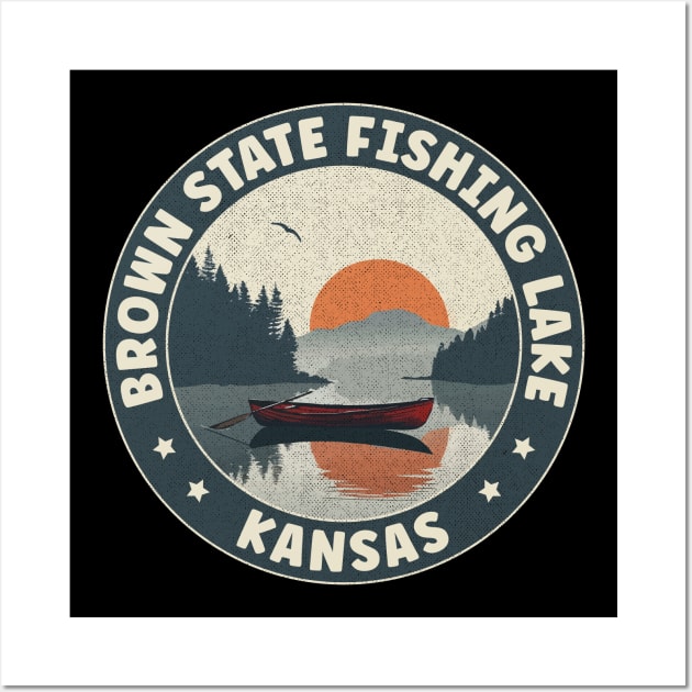 Brown State Fishing Lake Kansas Sunset Wall Art by turtlestart